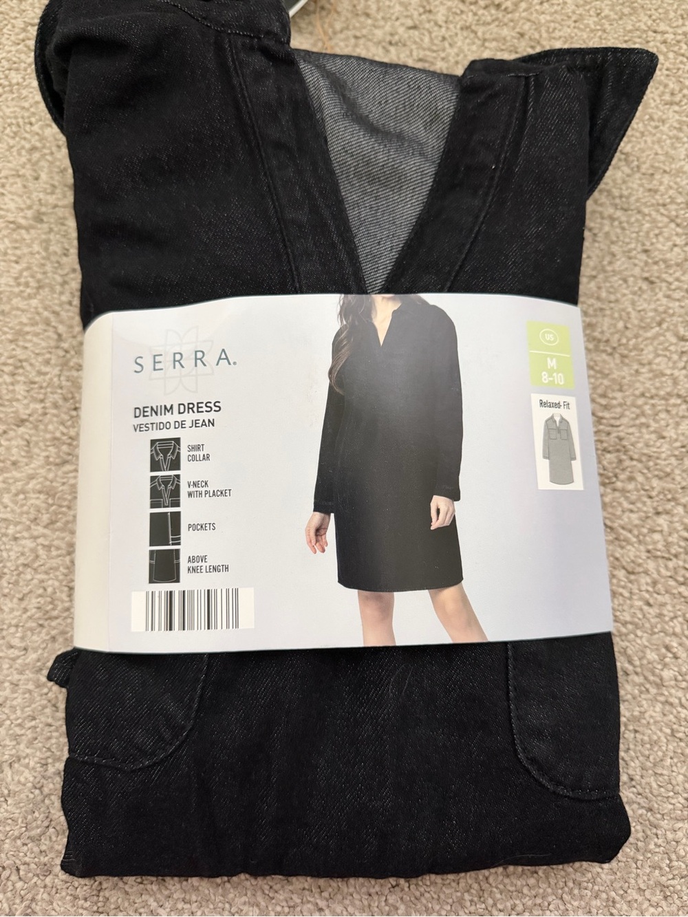 Serra Black Relaxed-Fit Shirt Dress